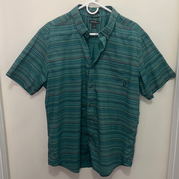 Eddie Bauer Men Classic Fit Aztec Pattern Print Button Down Shirt - Picture 6 of 13